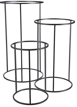MICA Decorations Zuilen Kolumne - 42x42x75 cm - Eisen - Schwarz - Staz von 3