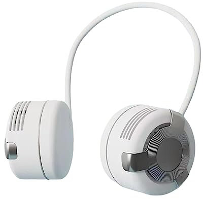 LOVIVER Tragbarer Nackenventilator, elektrischer Neckholder-Ventilator, tragbarer Kühlerventilator, persönlicher Ventilator für Wandern, Radfahren, Outdoor, Weiß
