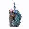 MAOCHI Tabletop Water Fountain Decor, Peacock with LED Glass Color Changing Globe,Relaxation Decorative Desktop Water Zen Fountain for Home/Office,Living Room Décor.13.78 Tall