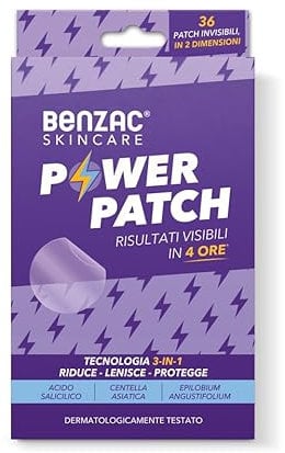 Benzac Skincare Power Patch, Anti Acne e Brufoli, Risultati Visibili in 4 Ore, Riduce e Lenisce L’aspetto dell’Imperfezione con Acido Salicidico e Centella Asiatica