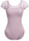 FYMNSI Damen Ballettanzug Ballettbody Sport Yoga Tanz Body Gymnastikanzug Trikot Kurzarm Bodysuit Mesh Einteiler Turnanzug Leotards Overall Oberteile Tops Elegant Ballett Bekleidung Violett XL