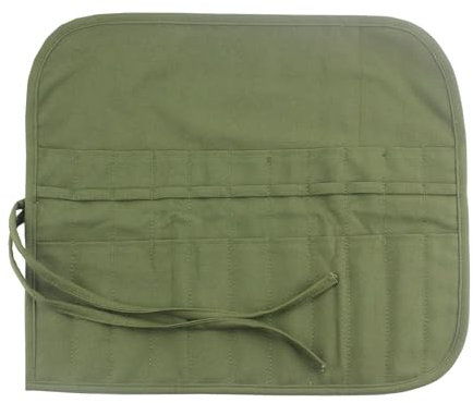 1 estuche de lona, herramienta de almacenamiento para pinceles, estuche portátil, cortina de lápices con 22 compartimentos, rodillo de pinceles de arte, bolsa de almacenamiento para brochas de