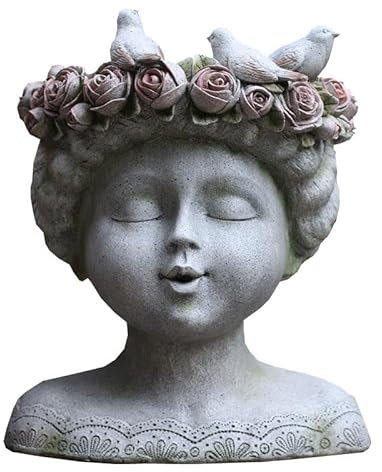 Vase Visage Pot De Fleur Succulentes Naturelles Petits Vases en Céramique pour Décoration D'intérieur, Vase Moderne pour Centre De Table, étagère, Salon 32 * 36 * 42cm