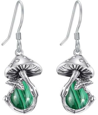 Malachit Ohrringe Sterling Silber Pilz Ohrringe Pilz OhrMuttertag Schmuck Geschenk für Damen
