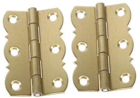 jojofuny 2pcs Vintage Brass Hinge Stitch Piano Hinge for Cabinets Antique Style