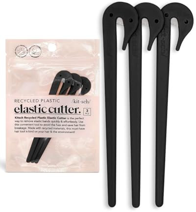 Kitsch Formina - Elastico per capelli facile da usare, indolore per bambini, neonati e bambine - nero, set da 3 pezzi