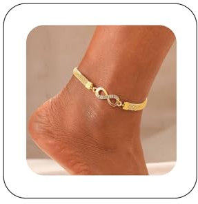 Yienate Bracelets de cheville bohème en corde épaisse, chaîne de cheville, déclaration infini/paume/croix, chaîne de pied d'été, plage, bijoux pour femmes et filles