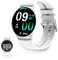 KSIX Core Montre Connectée Homme Femme, Montre Connectée avec Appels et Notifications, Bracelet d'activité, Cardiofréquencemètre, Tensiomètre Podomètre, Moniteur de Santé, App iOS et Android, Blanc