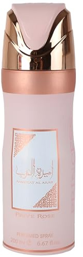 Lattafa Asdaaf Ameerat Al Arab Prive Rose, Blumig, Fruity, Musky, Sweet - Parfümed Deodorant Spray für Damen, 200 ml