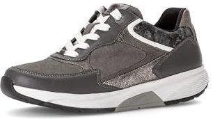 Gabor Damen Low-Top Sneaker, Frauen Halbschuhe,schnürschuhe,schnürer,Business,Freizeit,straßenschuhe,Wallaby/Graphit k.,40.5 EU / 7 UK