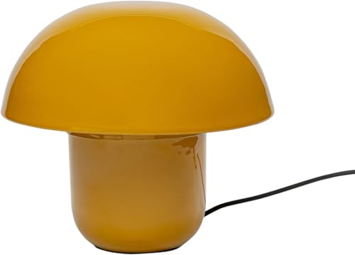Kare Tischleuchte Mushroom Shiny, Gelb, Tischlampe, Stahlgestell, Metall Schirm, kein Leuchtmittel inklusive, E14, Wohnzimmer, Pilzlampe, Retro Leuchte, Designer Lampe