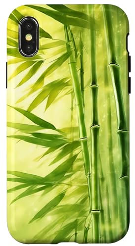 Handyhülle Bambus Blätter grün Pflanzen Pflanze Feng Shui Hülle für iPhone X/XS