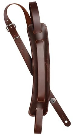 D'Addario John Lennon Signature-Gurt, Braunes Leder mit Polster