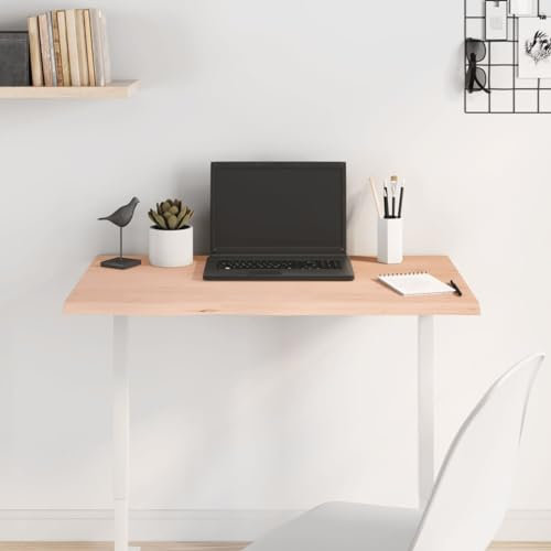 Rantry Tischplatte 80 x 40 x 2 cm aus massiver unbehandelter Eiche, Tischplatte, Couchtischplatte, Couchtischplatte für Wohnzimmer