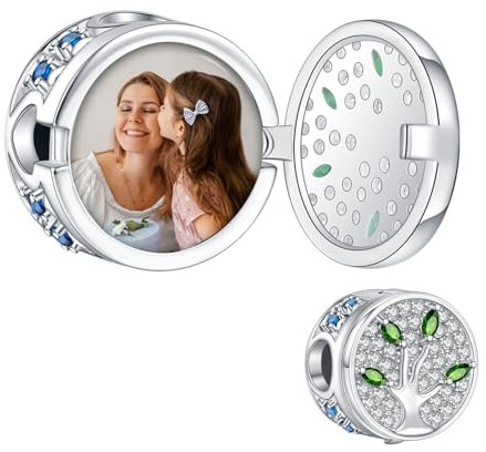 NINGAN 925 Sterling Silber Personalisierte Charme, HerzföRmige, Quadratische Charme, Personalisierte Foto Benutzerdefinierte AnhäNger, FüR Frauen ArmbäNder(Stammbaum)