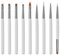 ZEOHBETY Nail Art Brushes Set, 9pcs Professional Nail Art Design Brushes, Gray