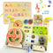 Ulikey Busy Board, Montessori Spielzeug Activity Board mit LED-Lichtschaltern, Motorikspielzeug Holzspielzeug Steuerrad, Baby-Aktivitätsbrett ab 2 Jahren, Ideales Reisespielzeug und Geschenk