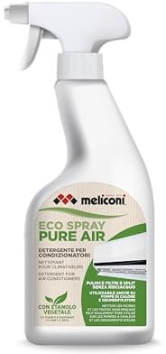 Meliconi | Eco Spray Pure Air - Spray detergente per condizionatori, naturale e sicuro, elimina polvere e batteri, ideale anche per deumidificatori e pompe di calore