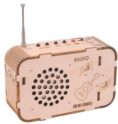 Radio-Set, FM-Radio, Bausatz – elektronisches Lernset FM-Radio aus Holz, elektronisches FM-Radio aus Holz, Radioset zum Erlernen der Schweißübungen