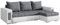BROMARKT Sofa mit Schlaffunktion Ecksofa L-Form Schlafsofa Couch Bettkasten Wohnzimmer Möbel Merlin Eckcouch 3 Sitzer Wohnlandschaft Sofa 250x152x74 cm Weiß Grau