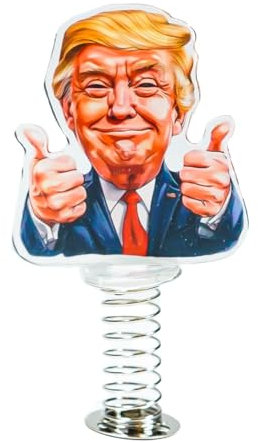 Gongolo a Molla Donald Trump – Decorazione Divertente per Cruscotto, Gadget Auto e Ufficio – Accessorio Simpatico per Macchina e Regalo Originale Uomo e Donna