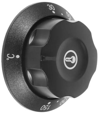 HEALEEP Universal Temperature Thermostat Control Knob Replacement, 30-150°c Dial, Plastic Oven and Fryer Accessory, Single Piece for Electric Oven and Stove Controls