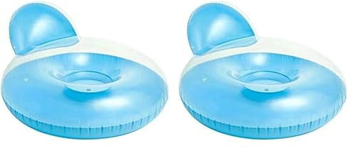 Intex Pillow-Back Lounge - Aufblasbarer Schwimmsessel - 137 x 122 cm - Farblich, Vinyl (Packung mit 2)
