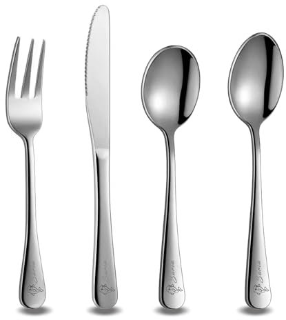 Juego de Cubiertos Infantiles Personalizados，Cubiertos Grabados con Nombre - Cubiertos para bebé，Acero Inoxidable，Regalo para Bautizo - 23x13x3CM (25 * 16 * 4cm)