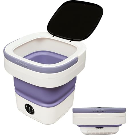 Tragbare Faltbare Waschmaschine 12L Mini Reisewaschmaschine 36W 220V Mobile Automatische Eimer-Waschmaschine 3 Reinigungsmodi für Wohnungen, Wohnheime und Wohnmobile 30x30x33cm