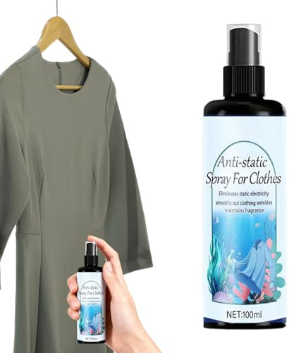 Antistatisches Spray Für Kleidung 100ml Instant Reisegröße Langanhaltend | Kleidungsschutz Gegen Statisches Haften Spray für Zuhause Büro Stoff Kleidung Möbel Haare Rock Pullover Schal Mantel