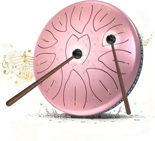 Steel Tongue Drum for Outside 6 Inch 11 Notes Hand Pan Drums for Musical Education Concert Mind Healing Yoga Meditation