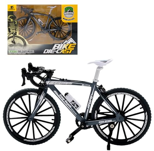 AMJKEJI Mountainbike Modell Spielzeug, 1:8 Fahrrad Modell Deko, Finger Fahrrad Modells, Miniatur Finger Bike, Fingers Mountainbike Modells Ornamente Geschenke für Geburtstage Abschlussfeiern (Schwarz)