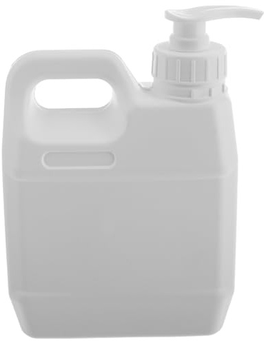 KICHOUSE Bidon Plastique Vide 1l avec Pompe Pressurisée, Distributeur Robuste pour Shampooing et Gel, Récipient Étanche Blanc Salle de Bain, Voyage et Sport