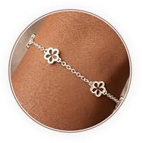 CASSIECA Blumen Armband Damen Silber 925 Gänseblümchen Vergissmeinnicht Armband Silber Gold Armbänder Geburtstag Damen Mädchen