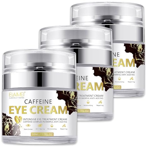 P-Beauty Naturkosmetik Augencreme mit Koffein - Anti Aging Eye Cream gegen Augenringe, Schwellungen & Tränensäcke - Feuchtigkeit & Glättung für wache Augen (3x50ml)