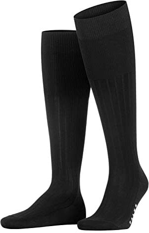 FALKE Herren Kniestrümpfe Milano M Kh Baumwolle lang einfarbig 1 Paar, Schwarz Black 3000, 41-42