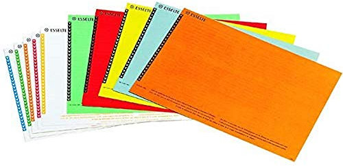 Esselte Étiquettes pour Dossier Suspendu Latéral, Lot de 10 planches de 25, Couleurs Assorties, Orgarex, 326400