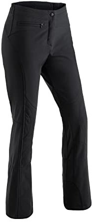 Maier Sports Marie, Enganliegende Damen Skihose, Wasserabweisende Softshell Schneehose, Stretchmaterial und verstellbarer Bund, PFC-frei, stormprotec-Technologie, Schwarz, Gr. 34 (W26/L31)
