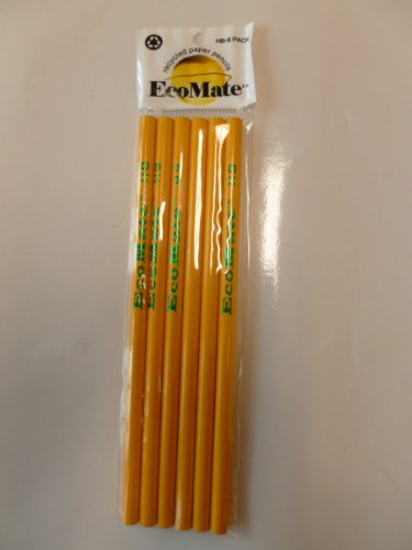 ECO PENCILS - 'HB' MADE FROM RECYCLED PAPER 6 nos PER PACK