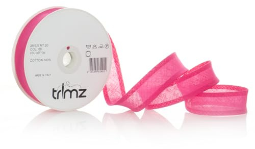 Inastri Trimz 25/5/5 mm Cotton Bias Binding, Shocking Pink 66– Double‑Fold Sewing Tape for Quilting, Dressmaking & DIY Crafts