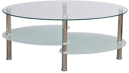vidaXL Mesa de Centro de Vidrio y Metal con 3 Niveles Blanco Mesita de Salón