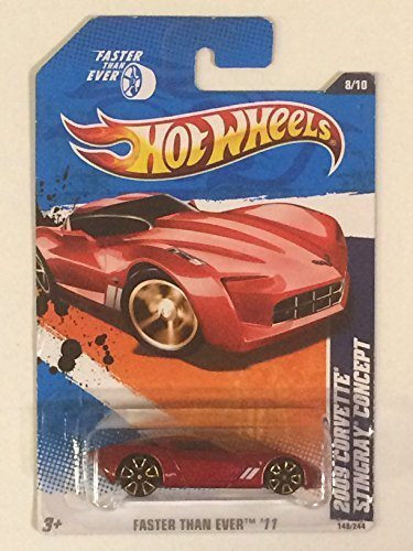 2011 Hot Wheels 2009 Corvette Stingray Concept Red #148/244 by Hot Wheels