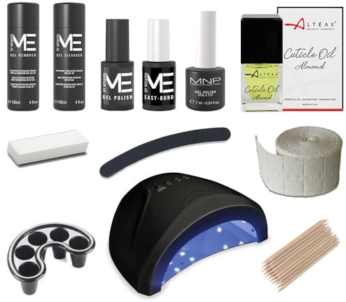 kit Semipermanente Unghie Completo MESAUDA ME Gel Polish – Con Fornetto Led 48w + Easybond + OMAGGIO Olio Cuticole ALTÉAX® + Smalto Semipermanente da 5ml Base/Top e Colore