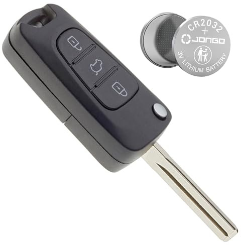 Jongo – Caja de llave de coche de de mando a distancia para Kia Picanto, Sorento, OPTIMA, SPORTAGE y Soul con una pila Maxell CR2032