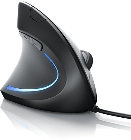 Vertical Ergonomic USB Mouse for left handed users - Optical Model - Mice with Ergonomic design - prevention against mouse arm tennis elbow - For Laptop Desktop PC Computer Macbook