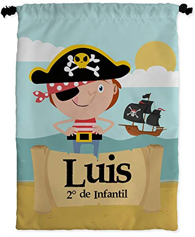 Bolsa para merienda. Bolsa merienda Infantil. Regalo Personalizado con Nombre. Bolsa merienda Personalizada. Varios diseños. Piratas