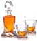 3-tlg Karaffe Gläser Whisky-Set - Geschenkset aus Glas - Whiskey Dekanter 800ml mit 2 Whiskygläser 300ml für Rum, Scotch, Cognac - Geschenk-Idee für Männer - mit Geschenkbox
