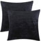 Samt Kissenbezug 55x55 cm Kissenbezüge Schwarz Kissenhülle Dekokissen für Wohnzimmer Schlafzimmer Auto 2er Pack