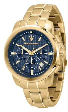 Maserati Successo Herrenuhr, Chronograph, aus Edelstahl, Gelbgold PVD - R8873621021
