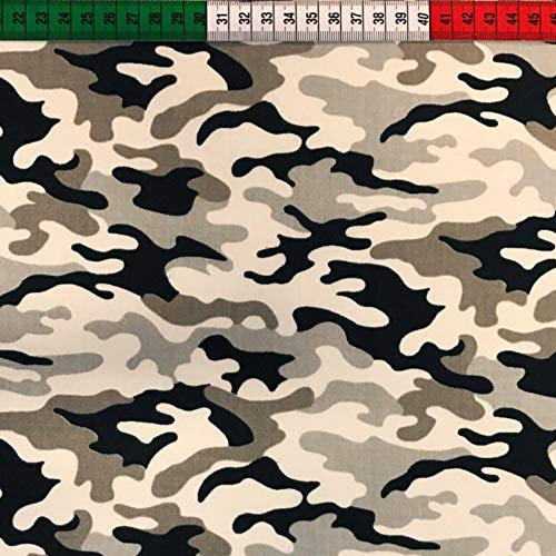 Pingianer 100x160cm Camouflage Tarn 100% Baumwolle Baumwollstoff Kinder Meterware Handwerken Nähen Stoff (Camouflage Grau Creme Dunkelolive 1, 100x160cm (11,99€/m))